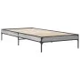 Estructura cama madera ingeniería metal gris Sonoma 90x200 cm de vidaXL, Camas y somieres - Ref: Foro24-845034, Precio: 57,33...