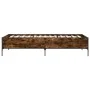 Engineered wood bed frame metal smoked oak 90x200 cm by vidaXL, Beds and slatted bases - Ref: Foro24-844968, Price: 76,08 €, ...