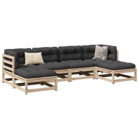 6-piece garden sofa set with solid pine wood cushions by vidaXL, Garden sets - Ref: Foro24-3295818, Price: 502,14 €, Discount: %