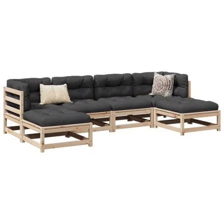 6-piece garden sofa set with solid pine wood cushions by vidaXL, Garden sets - Ref: Foro24-3295818, Price: 502,14 €, Discount: %