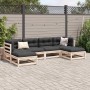 6-piece garden sofa set with solid pine wood cushions by vidaXL, Garden sets - Ref: Foro24-3295818, Price: 415,34 €, Discount: %