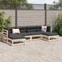 6-piece garden sofa set with solid pine wood cushions by vidaXL, Garden sets - Ref: Foro24-3295818, Price: 502,14 €, Discount: %