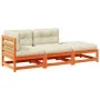 3-piece garden sofa set with wax-brown pine wood cushions by vidaXL, Garden sets - Ref: Foro24-3295832, Price: 323,75 €, Disc...
