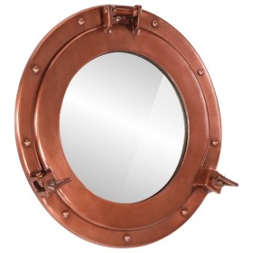 Espejo de ojo de buey de pared aluminio y vidrio Ø38 cm