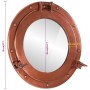 Espejo de ojo de buey de pared aluminio y vidrio Ø38 cm
