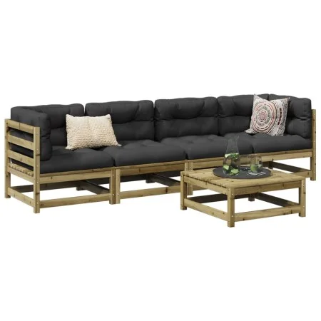 5-piece garden sofa set with impregnated pine wood cushions by vidaXL, Garden sets - Ref: Foro24-3299278, Price: 437,02 €, Di...