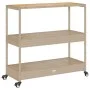 Carrito de bar 3 niveles ratán PE y madera maciza acacia beige de vidaXL, Carros de cocina y comedor - Ref: Foro24-368725, Pr...