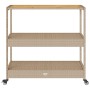 Bar cart 3 levels PE rattan and solid beige acacia wood by vidaXL, Kitchen and dining carts - Ref: Foro24-368725, Price: 167,...