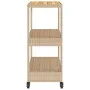 Carrito de bar 3 niveles ratán PE y madera maciza acacia beige de vidaXL, Carros de cocina y comedor - Ref: Foro24-368725, Pr...