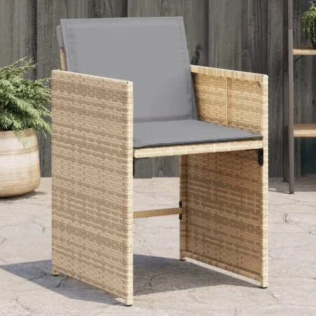 Garden armchairs with cushions 4 units beige synthetic rattan mix by vidaXL, Garden chairs - Ref: Foro24-4007461, Price: 185,...