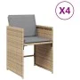 Garden armchairs with cushions 4 units beige synthetic rattan mix by vidaXL, Garden chairs - Ref: Foro24-4007461, Price: 185,...