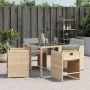 Garden armchairs with cushions 4 units beige synthetic rattan mix by vidaXL, Garden chairs - Ref: Foro24-4007461, Price: 185,...