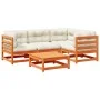 5-piece garden sofa set with wax-brown pine wood cushions by vidaXL, Garden sets - Ref: Foro24-3299424, Price: 546,04 €, Disc...