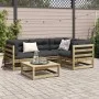5-piece garden sofa set with impregnated pine wood cushions by vidaXL, Garden sets - Ref: Foro24-3299426, Price: 453,34 €, Di...
