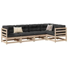 Gartensofa-Set 5-teilig aus massivem Kiefernholz von vidaXL, Gartensets - Ref: Foro24-3299430, Preis: 294,36 €, Rabatt: %