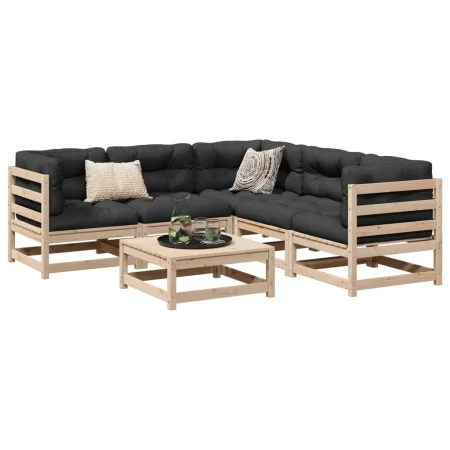 6-piece garden sofa set with solid pine wood cushions by vidaXL, Garden sets - Ref: Foro24-3299445, Price: 516,42 €, Discount: %