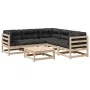 6-piece garden sofa set with solid pine wood cushions by vidaXL, Garden sets - Ref: Foro24-3299445, Price: 516,42 €, Discount: %