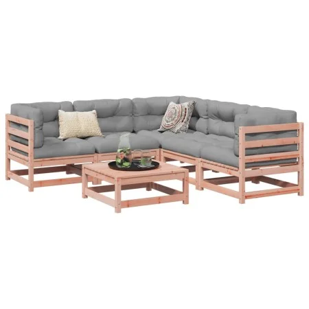 Set de sofás jardín 6 pzas con cojines madera abeto Douglas de vidaXL, Conjuntos de jardín - Ref: Foro24-3299447, Precio: 529...