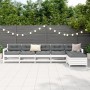 Gartensofa-Set 6-teilig aus massivem weißem Kiefernholz von vidaXL, Gartensets - Ref: Foro24-3250861, Preis: 395,60 €, Rabatt: %