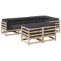 7-piece garden sofa set with solid pine wood cushions by vidaXL, Garden sets - Ref: Foro24-3299493, Price: 701,98 €, Discount: %
