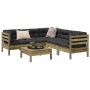 6-piece garden sofa set with impregnated pine wood cushions by vidaXL, Garden sets - Ref: Foro24-3299451, Price: 499,88 €, Di...