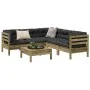 6-piece garden sofa set with impregnated pine wood cushions by vidaXL, Garden sets - Ref: Foro24-3299451, Price: 486,83 €, Di...