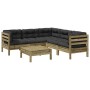 6-piece garden sofa set with impregnated pine wood cushions by vidaXL, Garden sets - Ref: Foro24-3299451, Price: 499,88 €, Di...