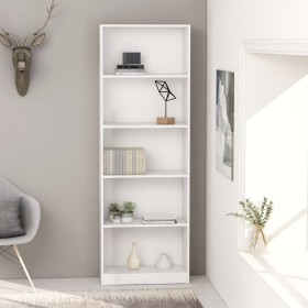 5-tier white plywood shelf 60x24x175cm by vidaXL, Bookcases and shelves - Ref: Foro24-800882, Price: 89,39 €, Discount: %