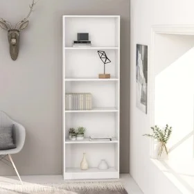 5-tier white plywood shelf 60x24x175cm by vidaXL, Bookcases and shelves - Ref: Foro24-800882, Price: 87,94 €, Discount: %