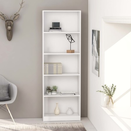 5-stöckiges Regal aus weißem Sperrholz, 60 x 24 x 175 cm von vidaXL, Bücherregale und Regale - Ref: Foro24-800882, Preis: 89,...
