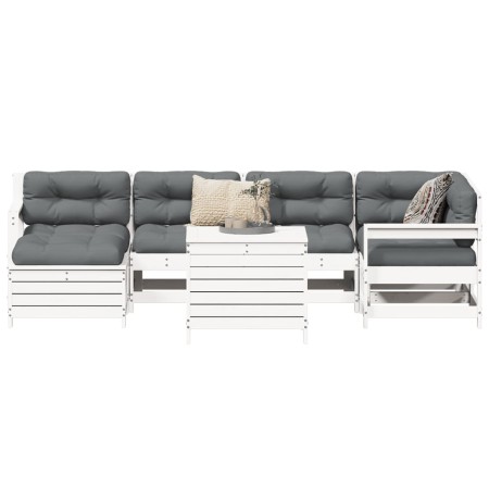 Garden sofa set 7 pieces solid white pine wood by vidaXL, Garden sets - Ref: Foro24-3250985, Price: 506,93 €, Discount: %