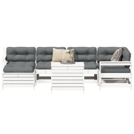 Garden sofa set 7 pieces solid white pine wood by vidaXL, Garden sets - Ref: Foro24-3250985, Price: 499,83 €, Discount: %