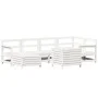 Gartensofa-Set 7-teilig aus massivem weißem Kiefernholz von vidaXL, Gartensets - Ref: Foro24-3250985, Preis: 499,83 €, Rabatt: %