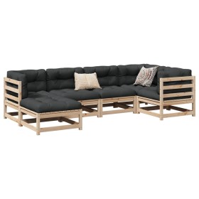 6-piece garden sofa set with solid pine wood cushions by vidaXL, Garden sets - Ref: Foro24-3299523, Price: 544,00 €, Discount: %