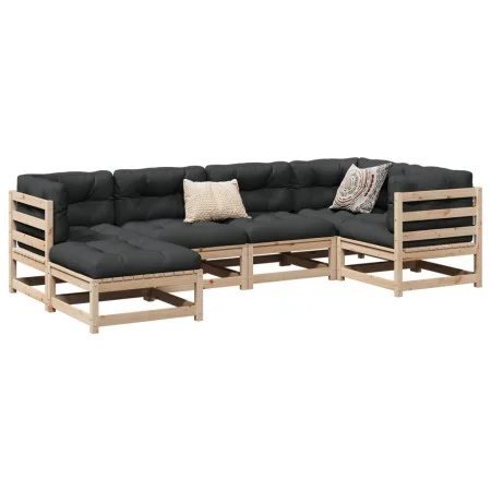 6-piece garden sofa set with solid pine wood cushions by vidaXL, Garden sets - Ref: Foro24-3299523, Price: 535,46 €, Discount: %