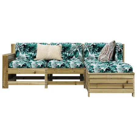 Gartensofa-Set 4-teilig aus imprägniertem Kiefernholz von vidaXL, Gartensets - Ref: Foro24-3250771, Preis: 277,43 €, Rabatt: %