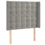 Cabecero con orejas de terciopelo gris claro 83x16x118/128 cm