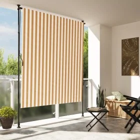 Außenrollo aus orange-weißem Stahlgewebe von vidaXL, Markisen - Ref: Foro24-368771, Preis: 93,58 €, Rabatt: %