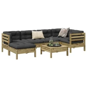 7-piece garden sofa set with impregnated pine wood cushions by vidaXL, Garden sets - Ref: Foro24-3299540, Price: 533,90 €, Di...