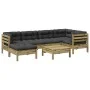7-piece garden sofa set with impregnated pine wood cushions by vidaXL, Garden sets - Ref: Foro24-3299540, Price: 534,29 €, Di...