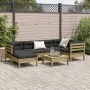 7-piece garden sofa set with impregnated pine wood cushions by vidaXL, Garden sets - Ref: Foro24-3299540, Price: 534,29 €, Di...