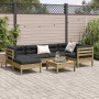 7-teiliges Gartensofa-Set mit Kissen aus imprägniertem Kiefernholz von vidaXL, Gartensets - Ref: Foro24-3299540, Preis: 549,4...