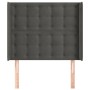 Cabecero con orejas de terciopelo gris oscuro 83x16x118/128 cm