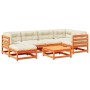 7-piece garden sofa set with wax-brown pine wood cushions by vidaXL, Garden sets - Ref: Foro24-3299535, Price: 737,80 €, Disc...