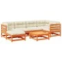7-piece garden sofa set with wax-brown pine wood cushions by vidaXL, Garden sets - Ref: Foro24-3299535, Price: 728,80 €, Disc...