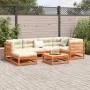 7-piece garden sofa set with wax-brown pine wood cushions by vidaXL, Garden sets - Ref: Foro24-3299535, Price: 728,80 €, Disc...