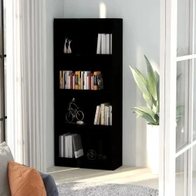 4-level black plywood shelf 60x24x142 cm by vidaXL, Bookcases and shelves - Ref: Foro24-800874, Price: 58,58 €, Discount: %