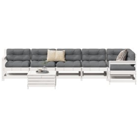 Garden sofa set 7 pieces solid white pine wood by vidaXL, Garden sets - Ref: Foro24-3250905, Price: 462,29 €, Discount: %