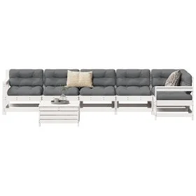 Garden sofa set 7 pieces solid white pine wood by vidaXL, Garden sets - Ref: Foro24-3250905, Price: 455,90 €, Discount: %