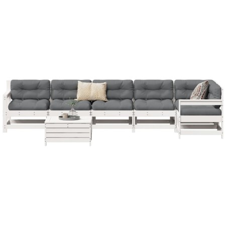 Garden sofa set 7 pieces solid white pine wood by vidaXL, Garden sets - Ref: Foro24-3250905, Price: 462,29 €, Discount: %